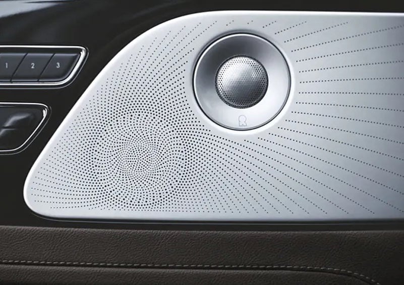 Two speakers of the available audio system are shown in a 2023 Lincoln Aviator® SUV | Kirk Brothers Lincoln of Vicksburg in Vicksburg MS