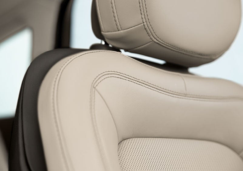 Fine craftsmanship is shown through a detailed image of front-seat stitching. | Kirk Brothers Lincoln of Vicksburg in Vicksburg MS