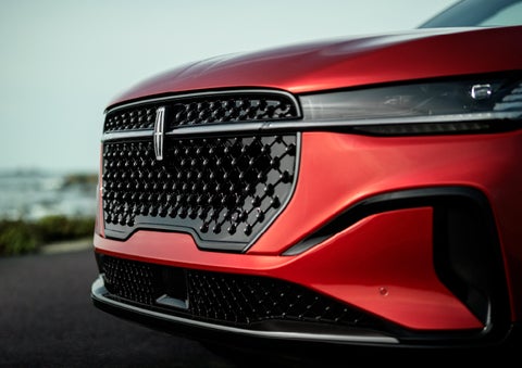 The sleek grille of a 2025 Lincoln Nautilus® SUV with the available Jet Appearance Package makes a bold statement. | Kirk Brothers Lincoln of Vicksburg in Vicksburg MS